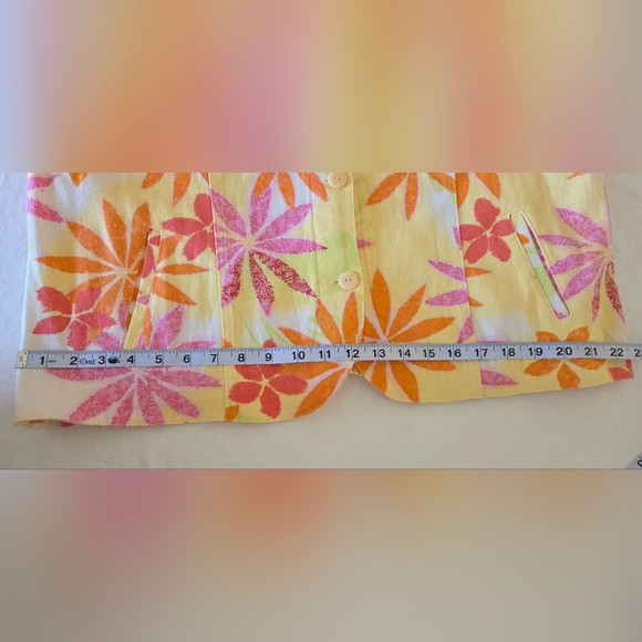 Coldwater Creek Lightweight Floral Jacket In Pink Yellow and Orange - Picture 5 of 6